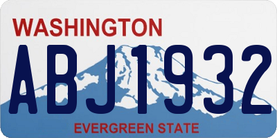 WA license plate ABJ1932