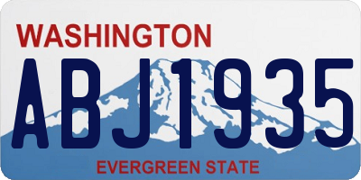 WA license plate ABJ1935