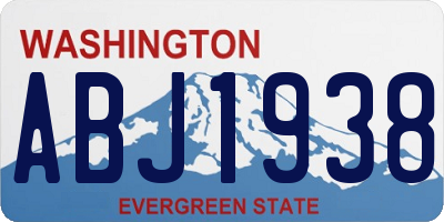 WA license plate ABJ1938