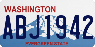WA license plate ABJ1942
