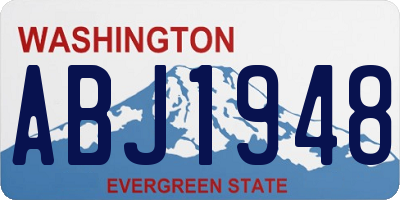WA license plate ABJ1948
