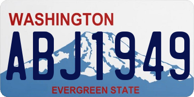 WA license plate ABJ1949