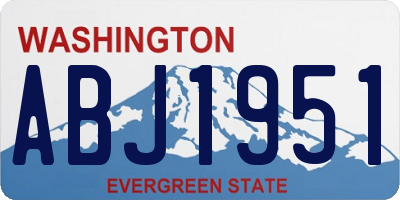 WA license plate ABJ1951