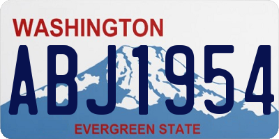 WA license plate ABJ1954