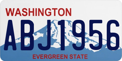 WA license plate ABJ1956