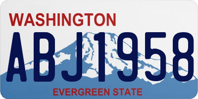 WA license plate ABJ1958