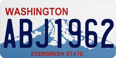 WA license plate ABJ1962