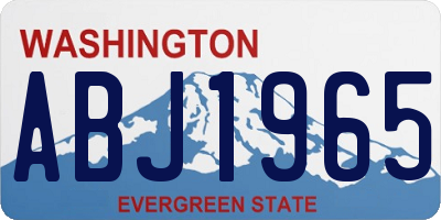 WA license plate ABJ1965