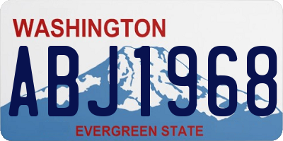 WA license plate ABJ1968