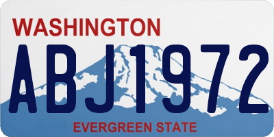 WA license plate ABJ1972