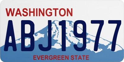 WA license plate ABJ1977