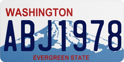 WA license plate ABJ1978