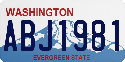 WA license plate ABJ1981