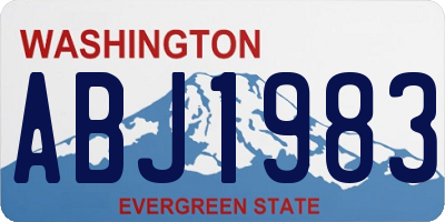 WA license plate ABJ1983