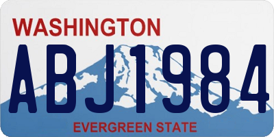 WA license plate ABJ1984