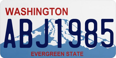 WA license plate ABJ1985