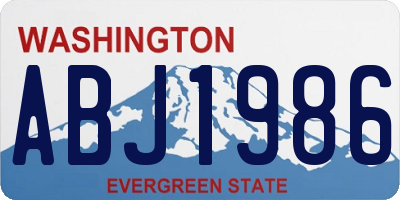 WA license plate ABJ1986