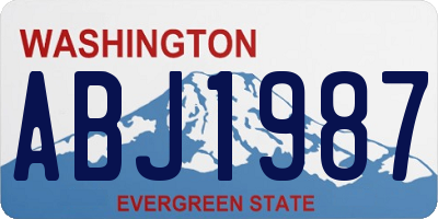 WA license plate ABJ1987