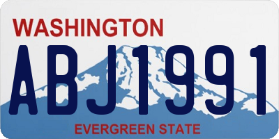 WA license plate ABJ1991