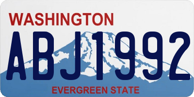 WA license plate ABJ1992