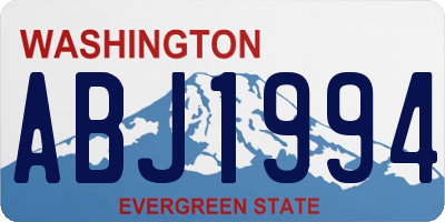 WA license plate ABJ1994