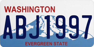 WA license plate ABJ1997