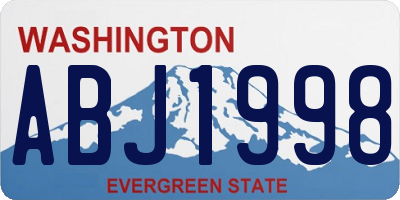 WA license plate ABJ1998