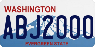 WA license plate ABJ2000