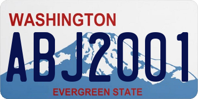 WA license plate ABJ2001