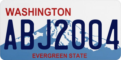 WA license plate ABJ2004