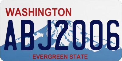 WA license plate ABJ2006