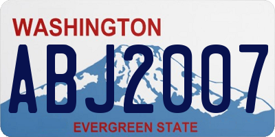 WA license plate ABJ2007