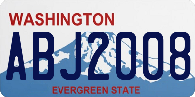 WA license plate ABJ2008