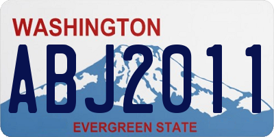 WA license plate ABJ2011