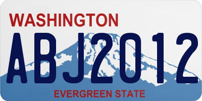 WA license plate ABJ2012
