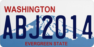 WA license plate ABJ2014
