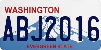 WA license plate ABJ2016