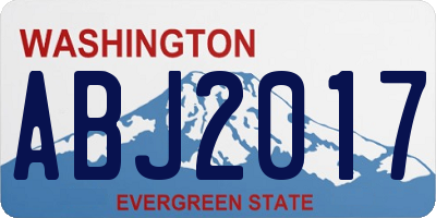 WA license plate ABJ2017