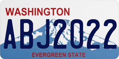 WA license plate ABJ2022