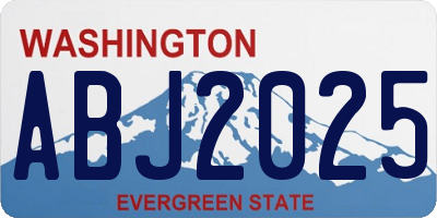 WA license plate ABJ2025