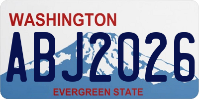 WA license plate ABJ2026