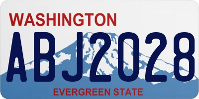 WA license plate ABJ2028