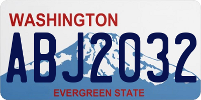 WA license plate ABJ2032