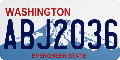 WA license plate ABJ2036