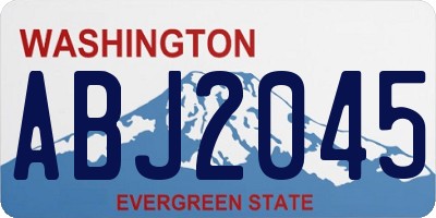 WA license plate ABJ2045