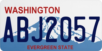 WA license plate ABJ2057