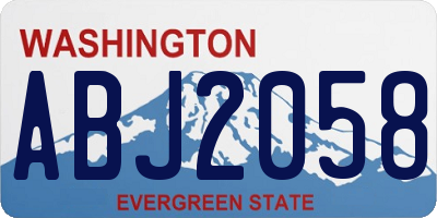 WA license plate ABJ2058
