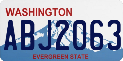 WA license plate ABJ2063