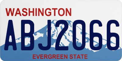 WA license plate ABJ2066