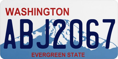 WA license plate ABJ2067
